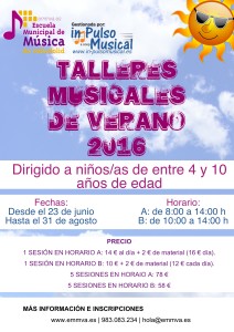 TALLERES MUSICALES DE VERANO Escuela Municipal de Música de Valladolid