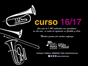 Datos Matrícula curso 16-17 Escuela Municipal de Música de Valladolid
