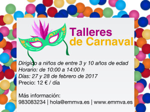 talleres de carnaval 2017 Escuela Música Valladolid