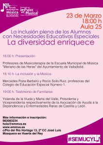 Jornada La Diversidad Enriquece Escuela Municipal de Música de Valladolid